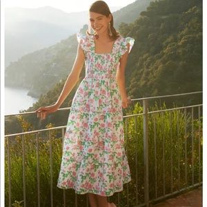 Hill House Ellie Nap Dress - NWT - Size M - pink roses poplin print
